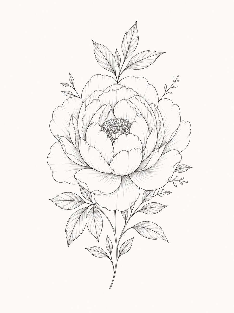 Peony Fine Line Bloom photo