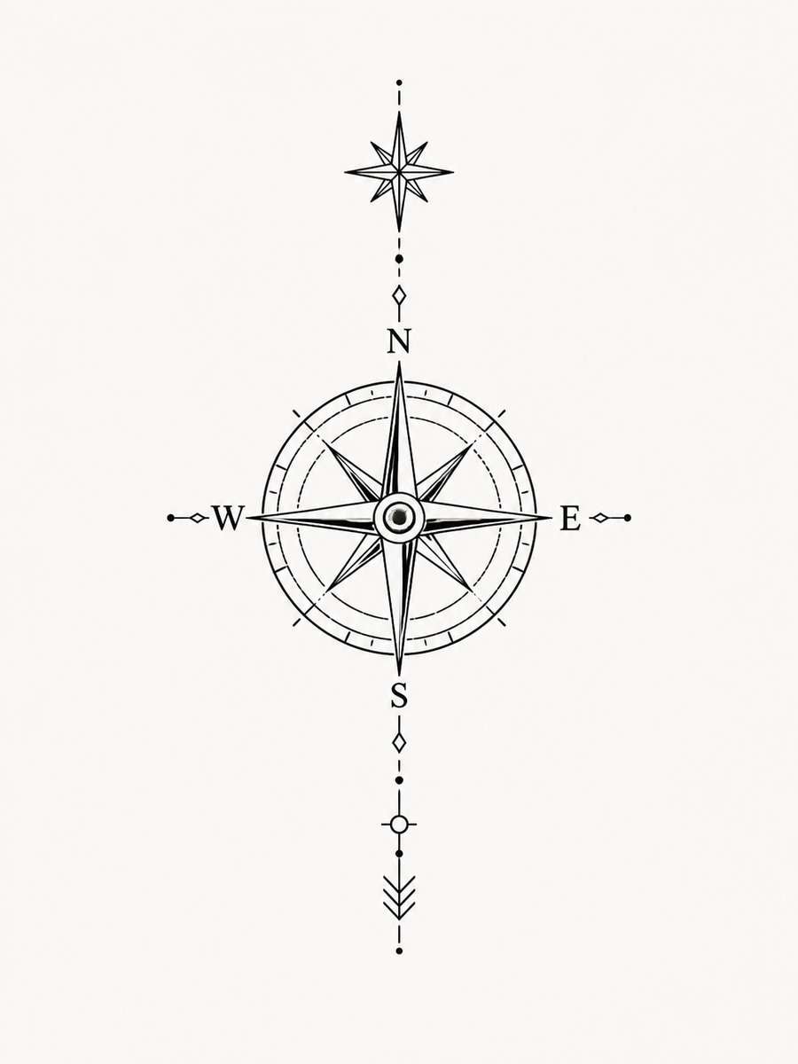 Compass with North Star photo