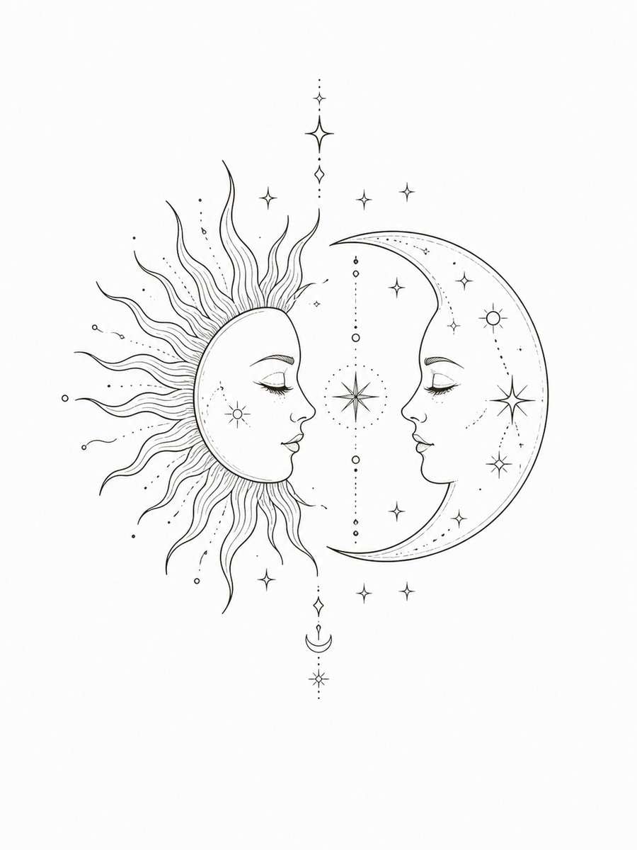 Sun and Moon Balance Tattoo photo