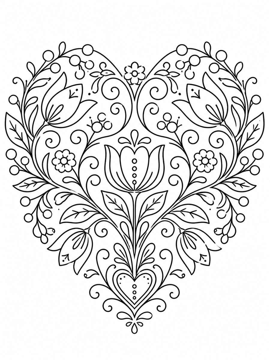Scandinavian Floral Heart photo