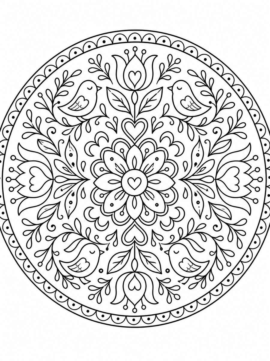 Floral Folk Mandala photo