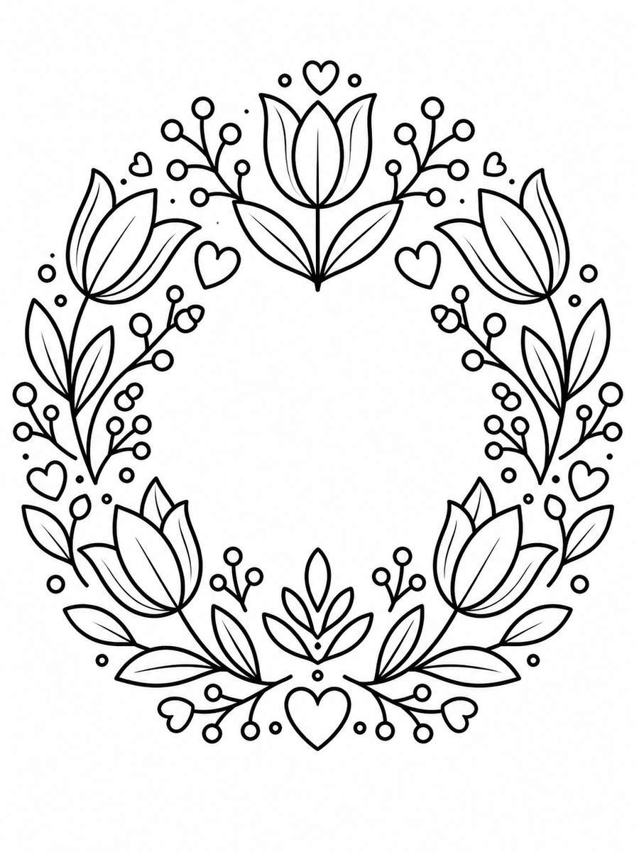 Tulip Folk Wreath photo