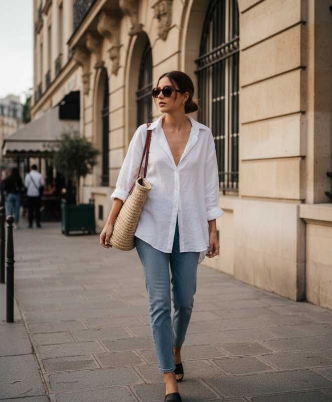 ai french linen outfit prompt