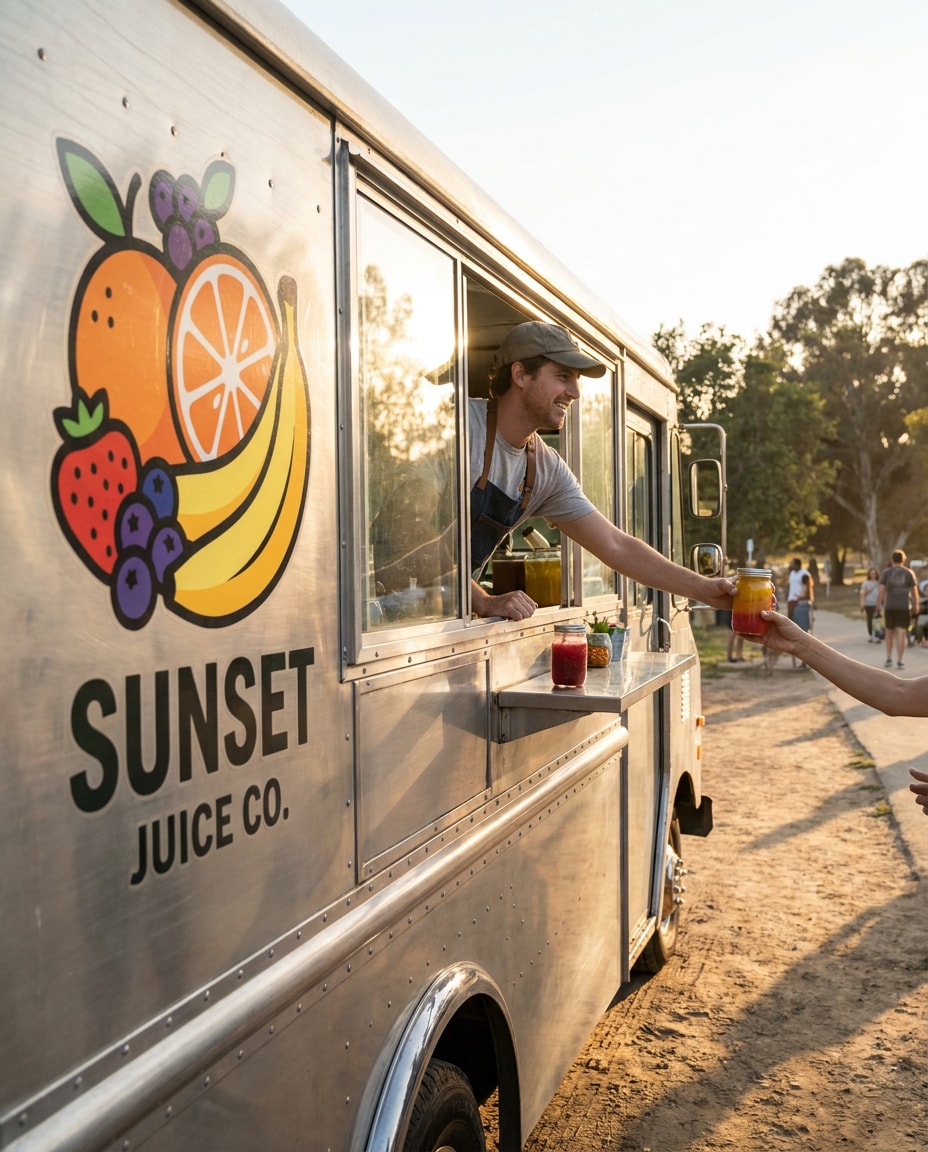 food truck sign mockup photo