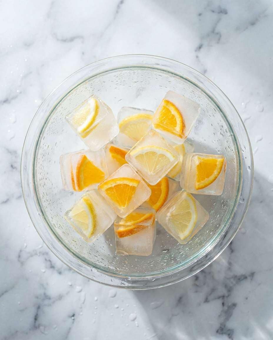 citrus ice cubes photo