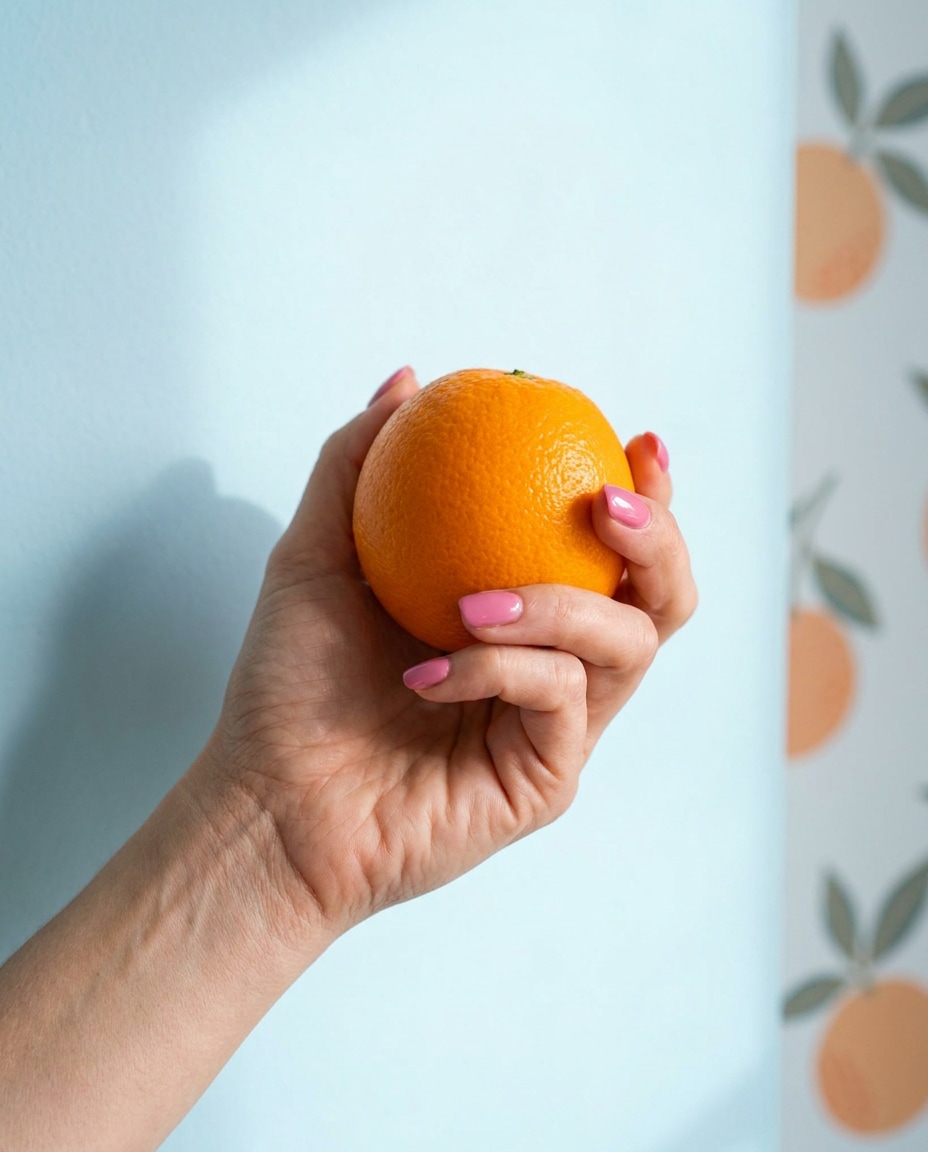 hand holding citrus photo