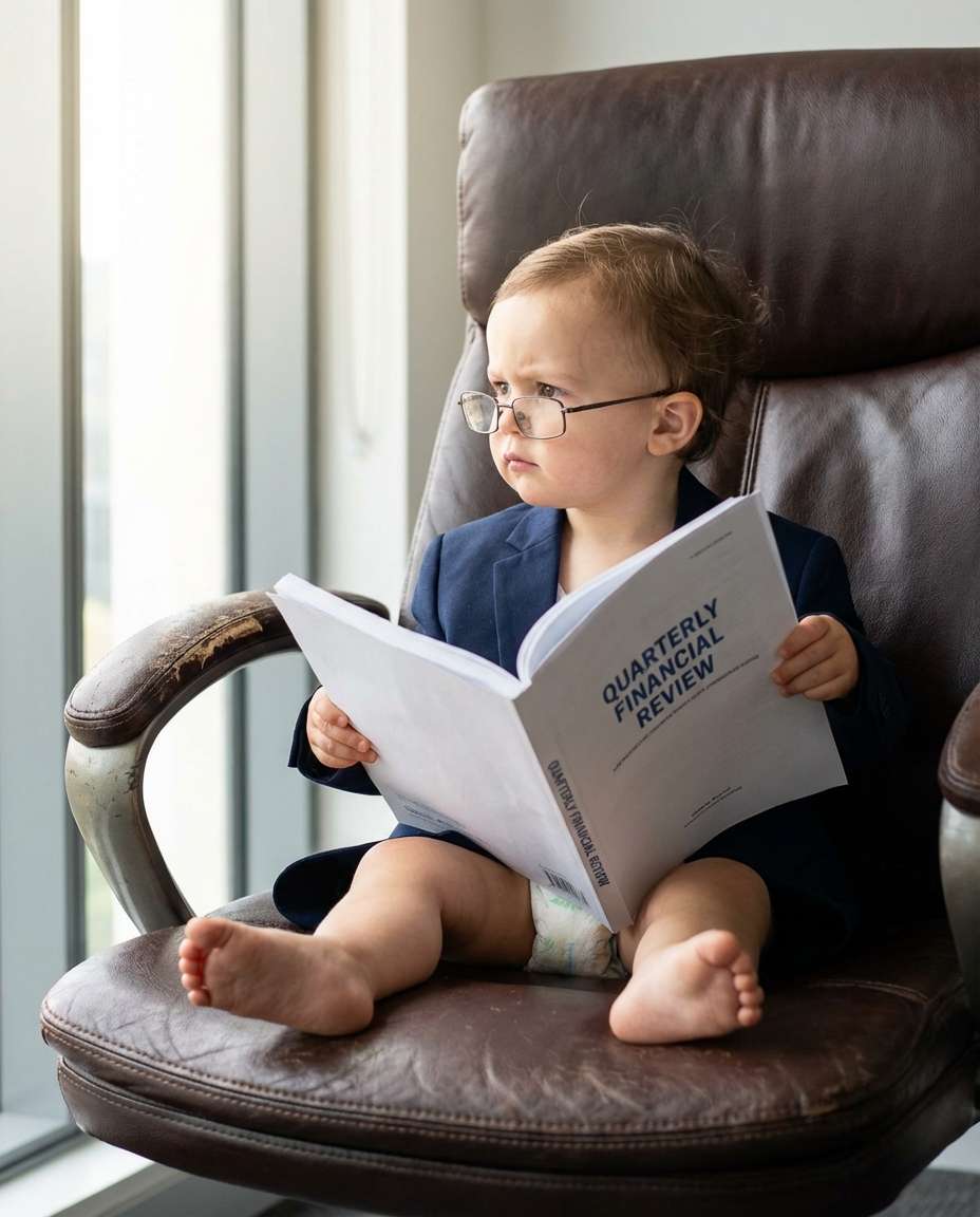 toddler as tiny boss photo