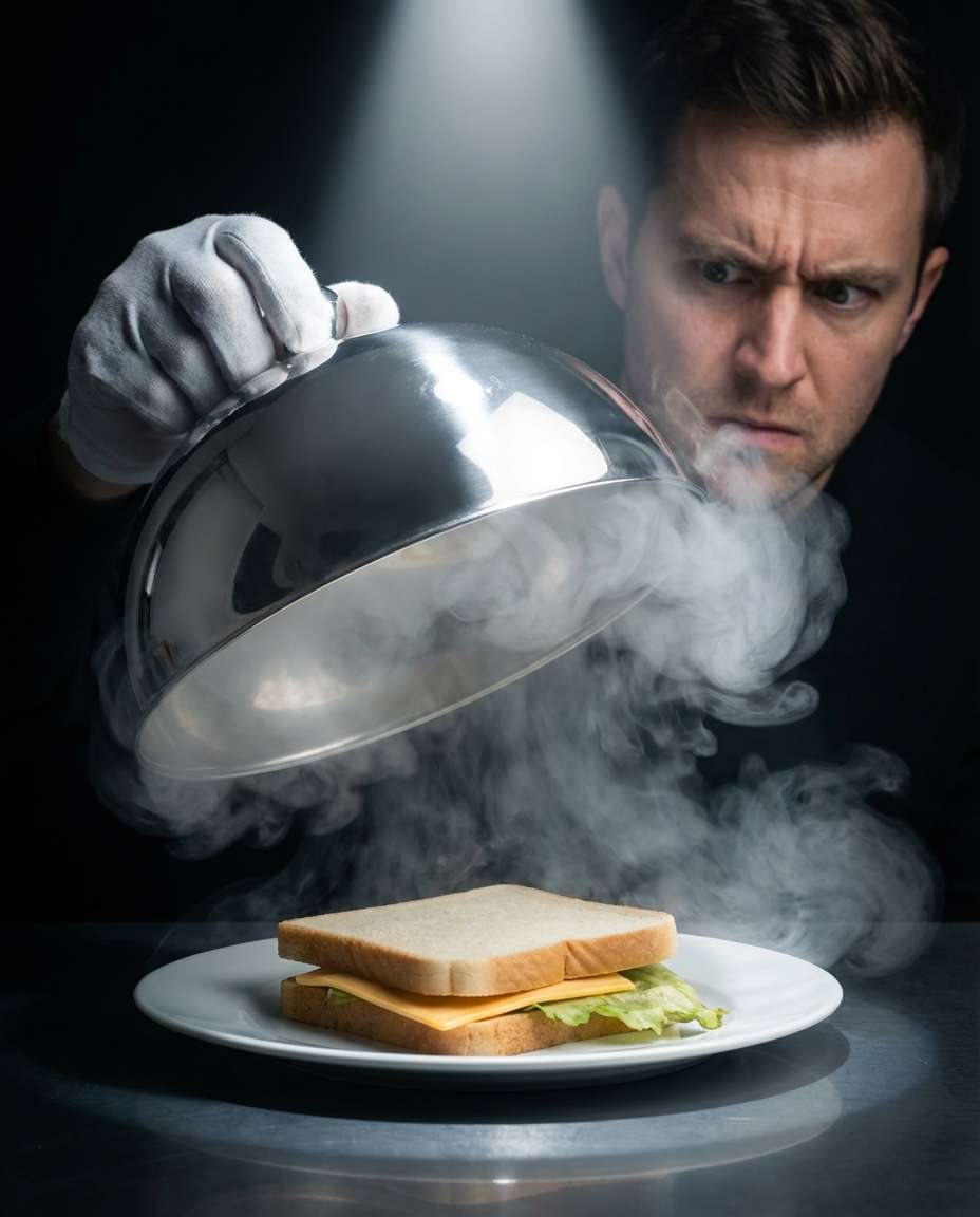 dramatic sandwich reveal photo