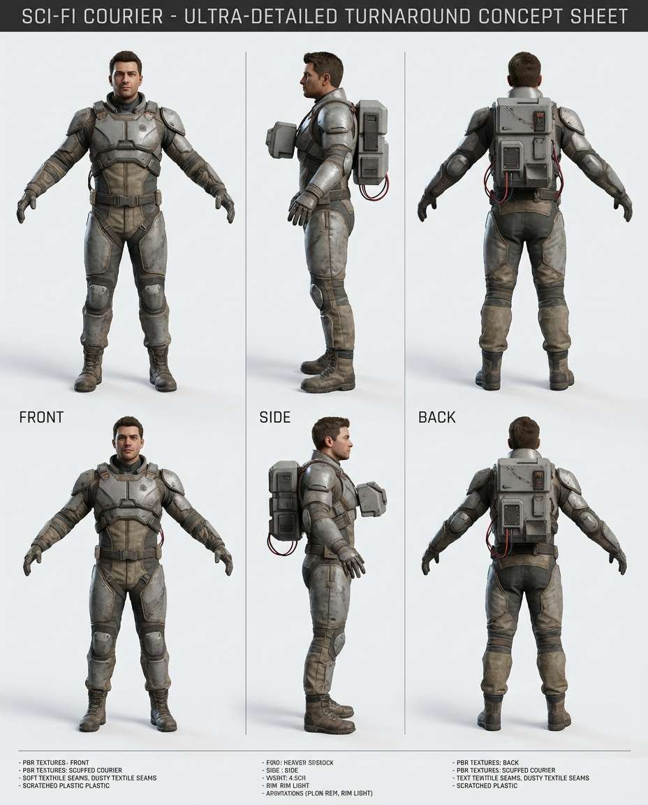 character turnaround sheet photo