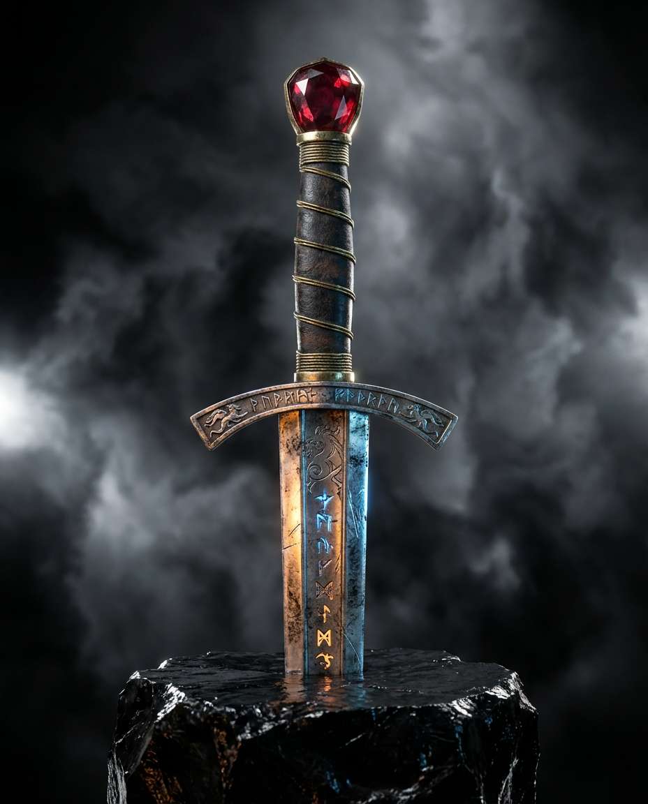 fantasy sword closeup photo