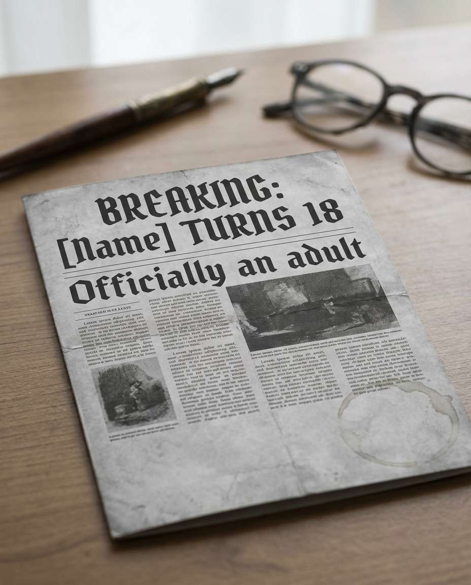 retro newspaper headline photo