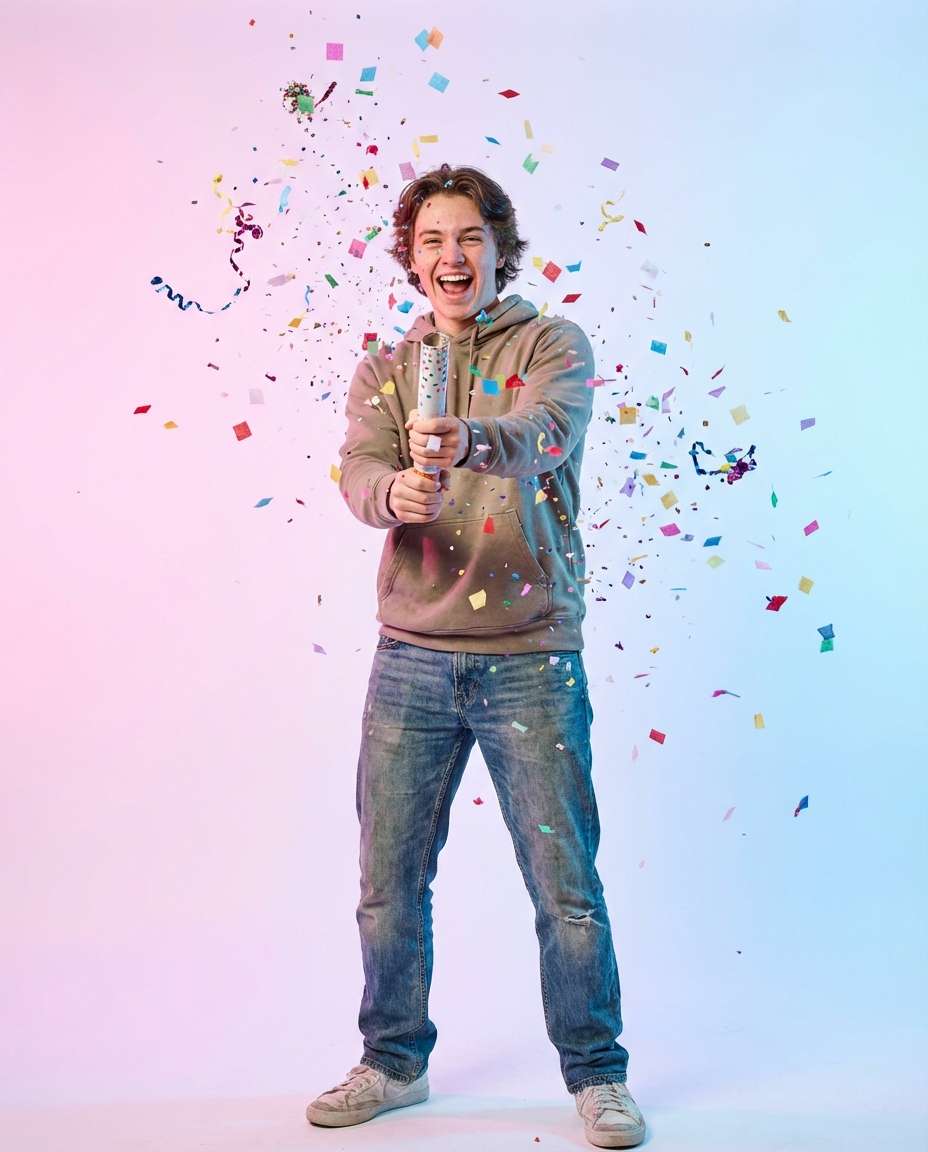 confetti pop moment photo