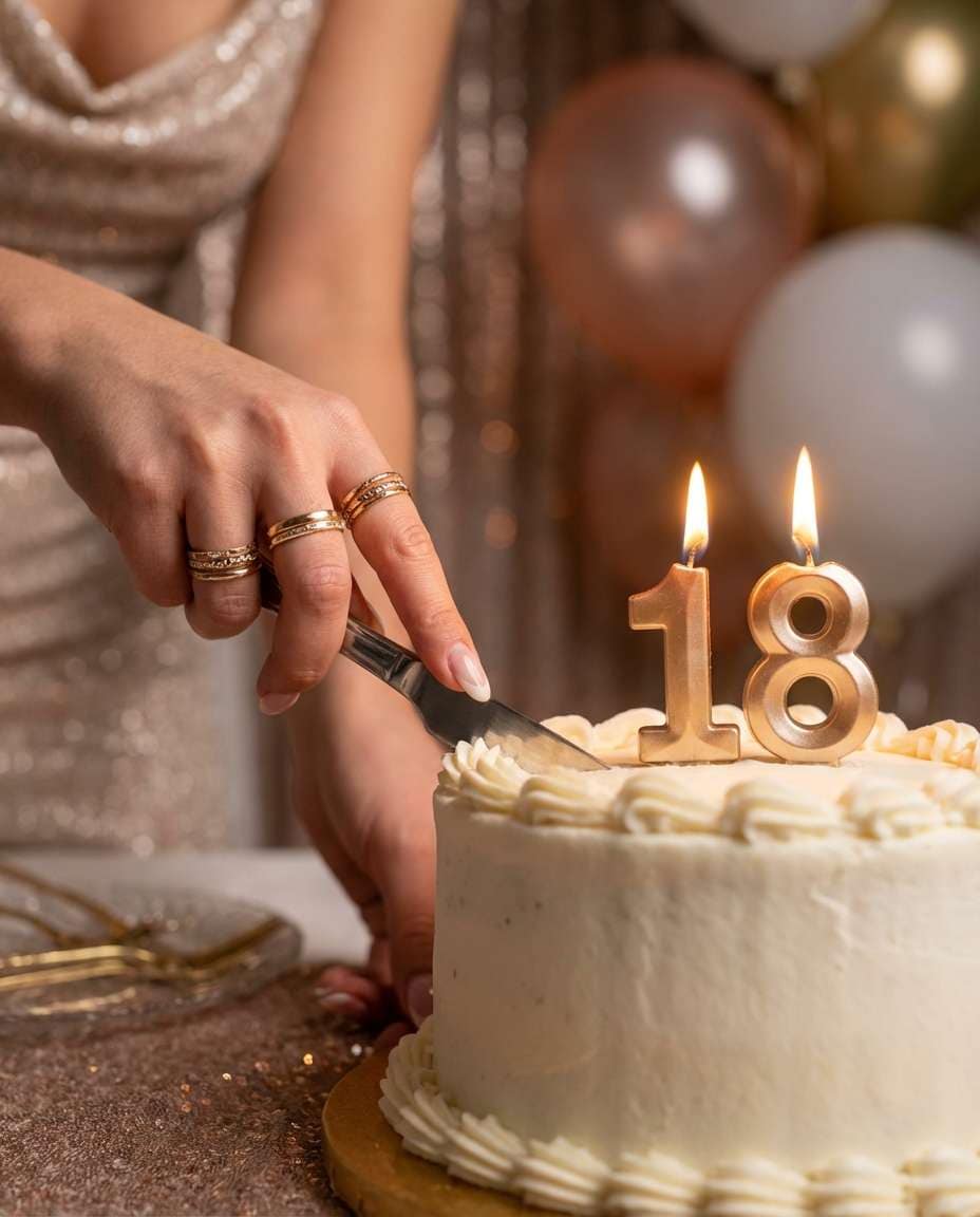 hands and cake closeup photo