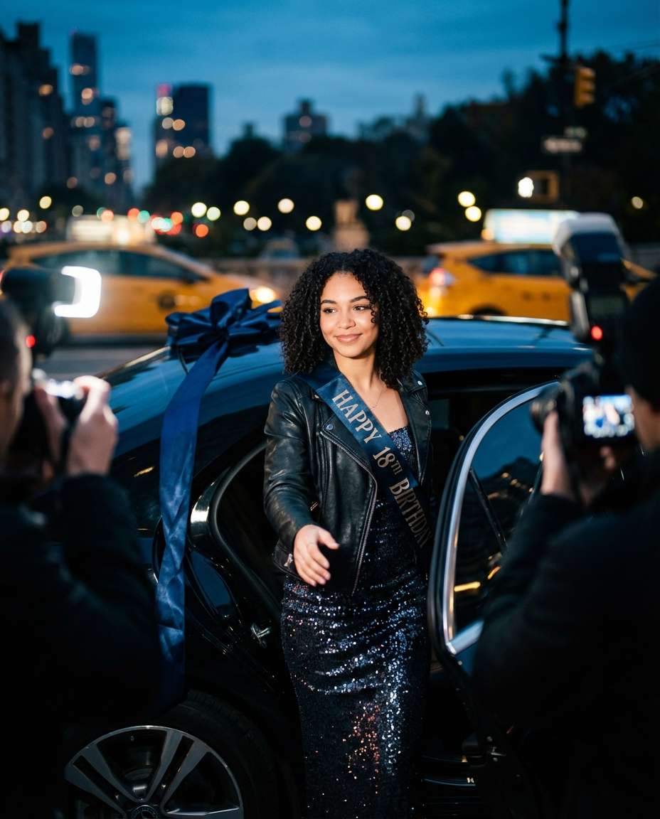 luxury car arrival photo