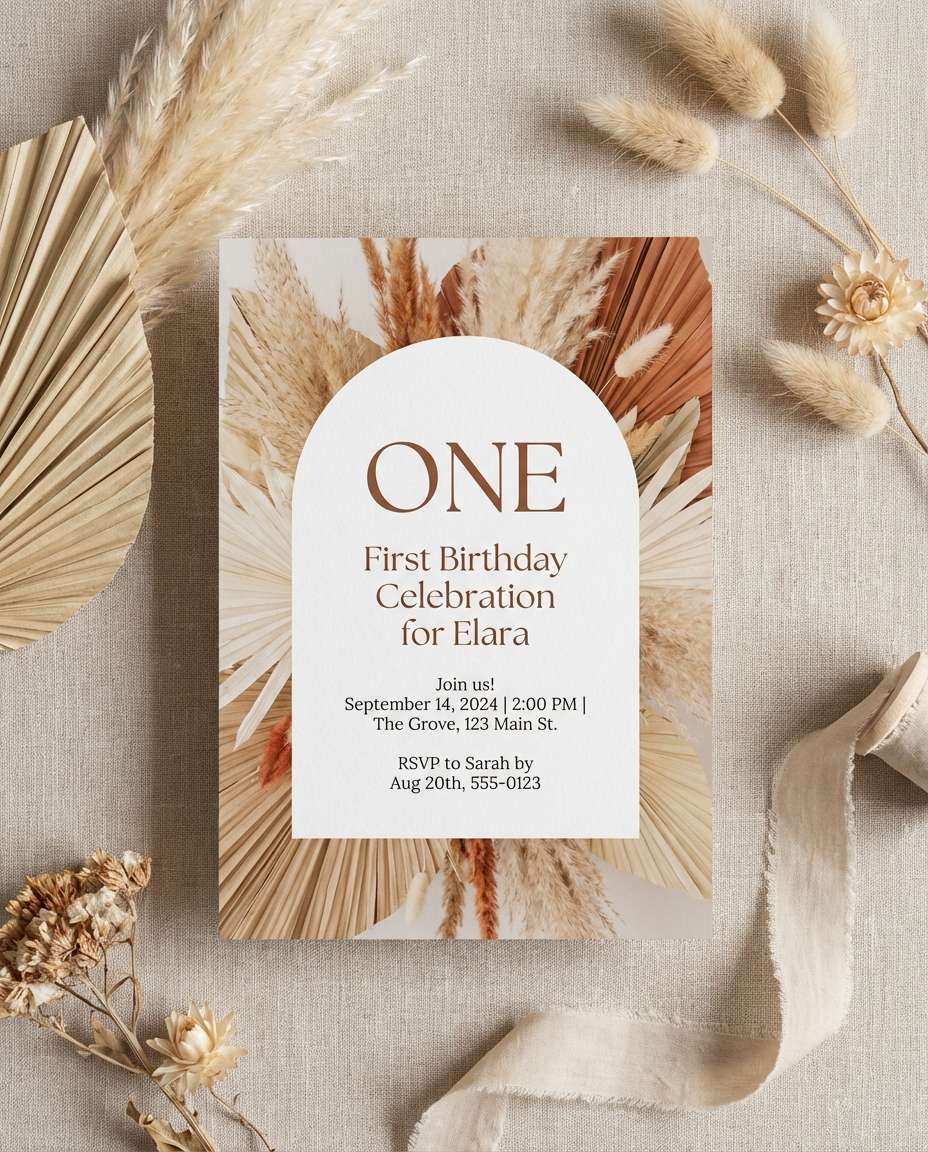 boho pampas neutral photo