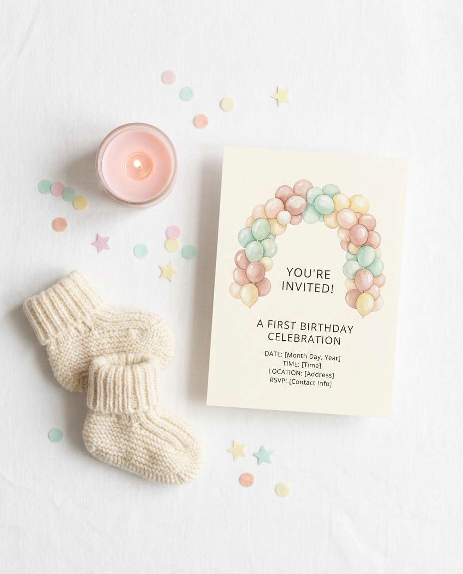 flat lay with baby photo