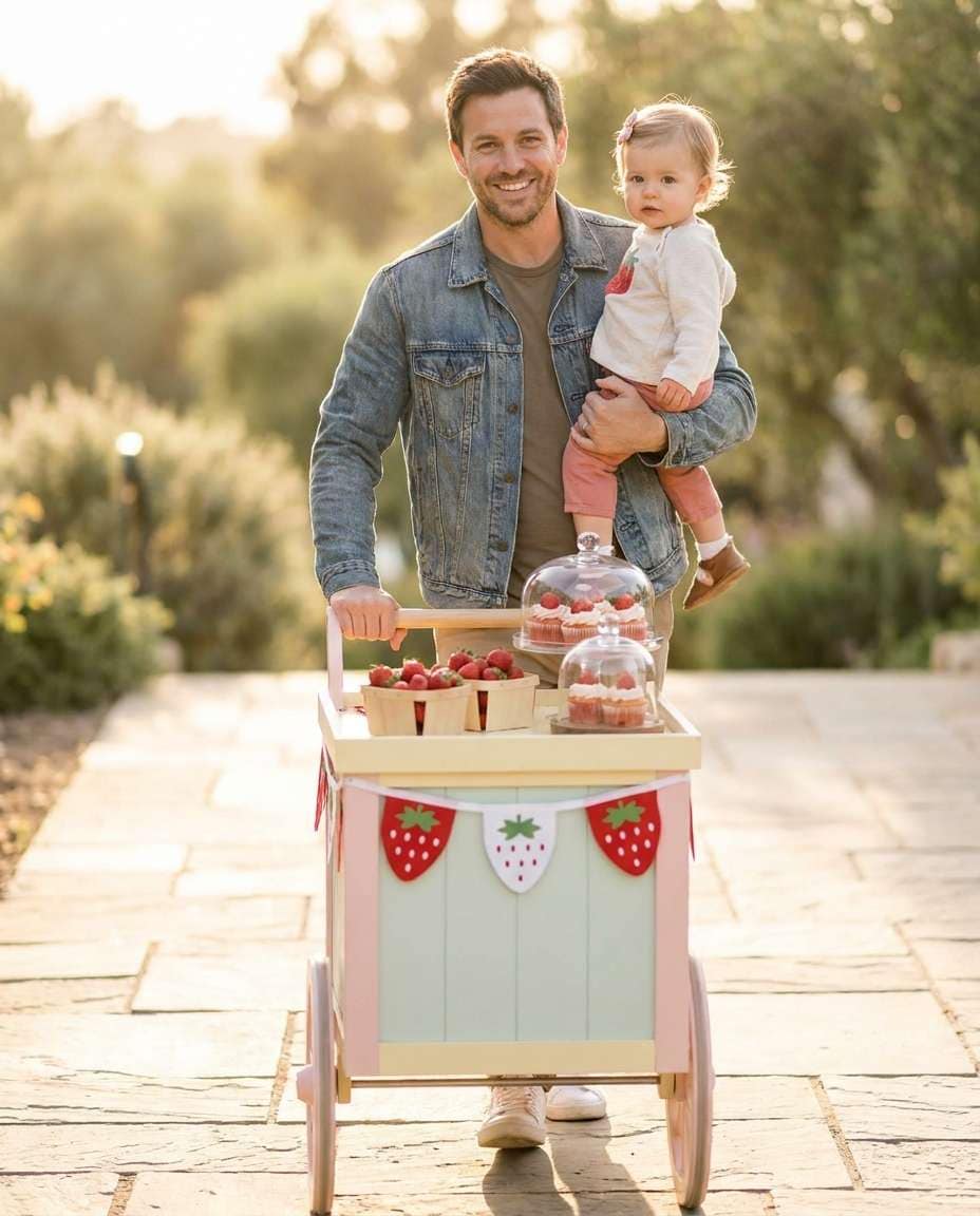 dad berry cart stroll photo