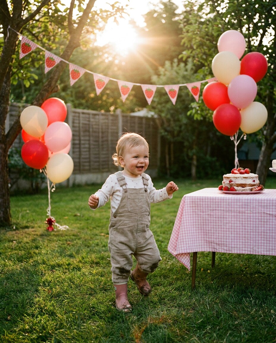 backyard party golden hour photo