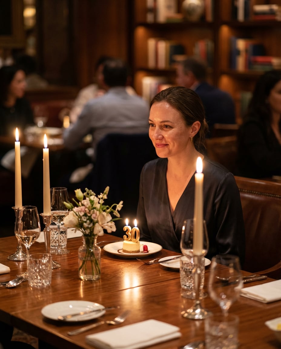 candlelit dinner table photo