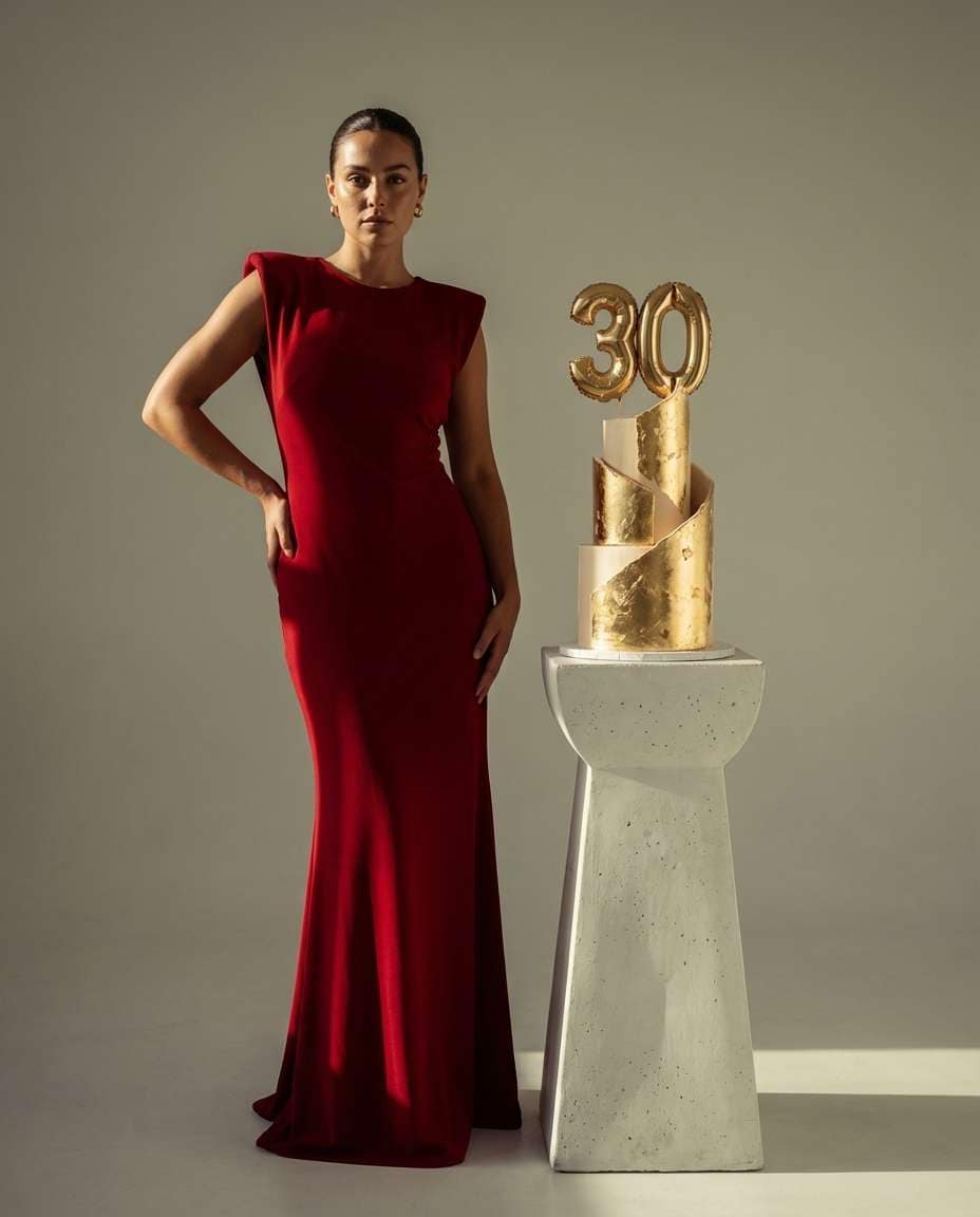 bold red dress photo