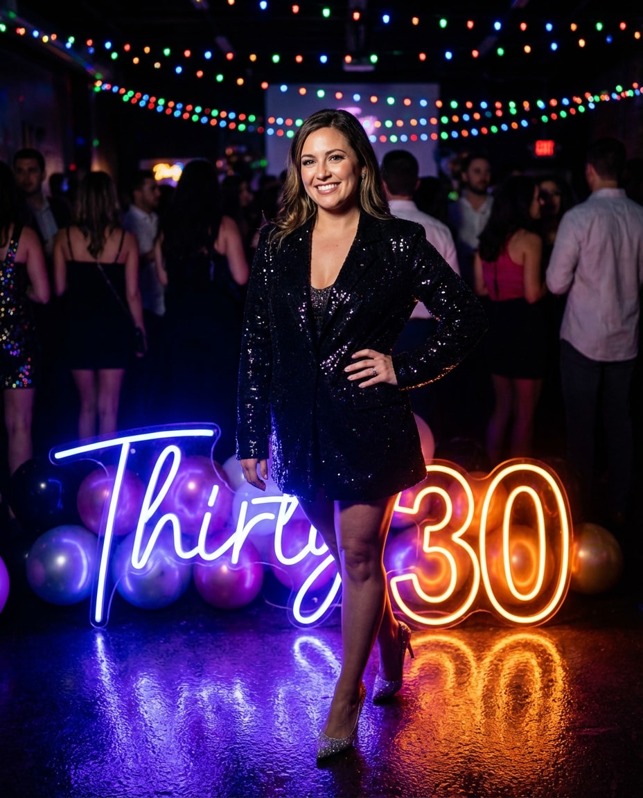 neon 30 backdrop photo