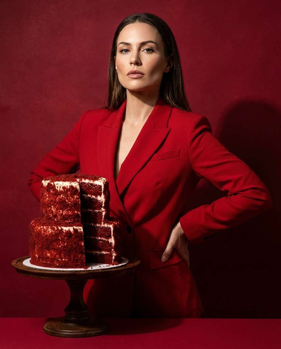 bold red statement photo
