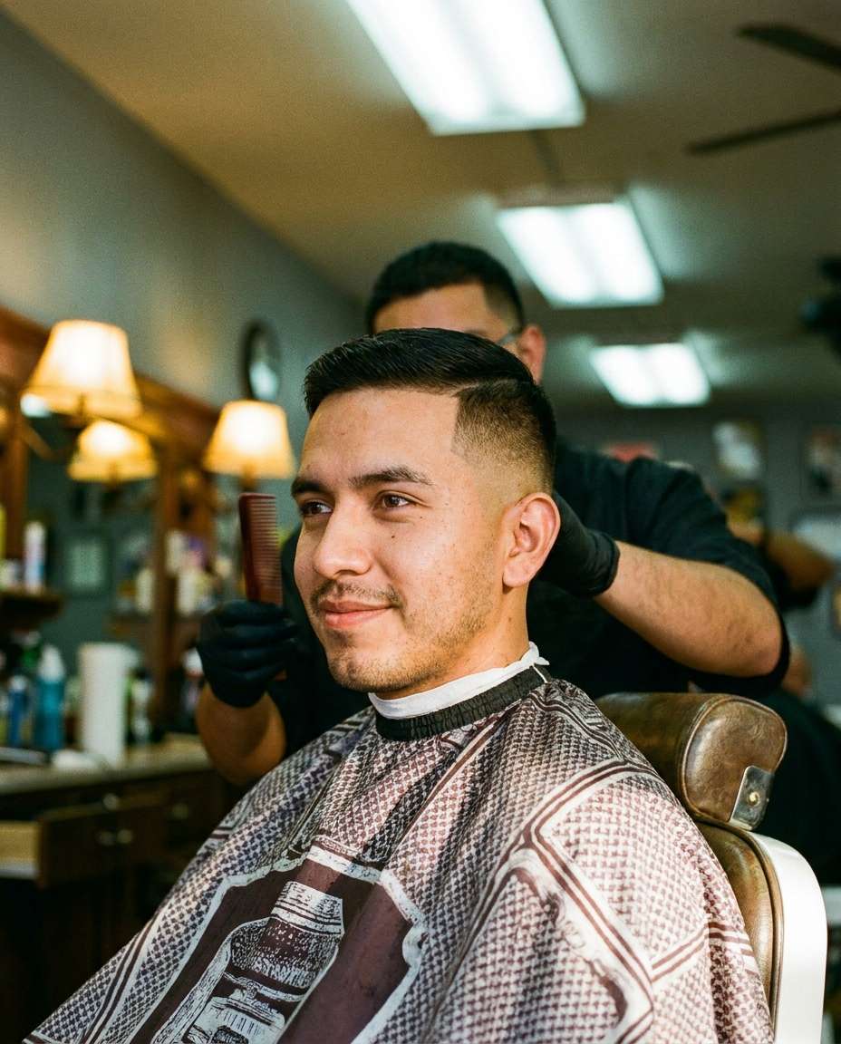 at barbershop chair photo