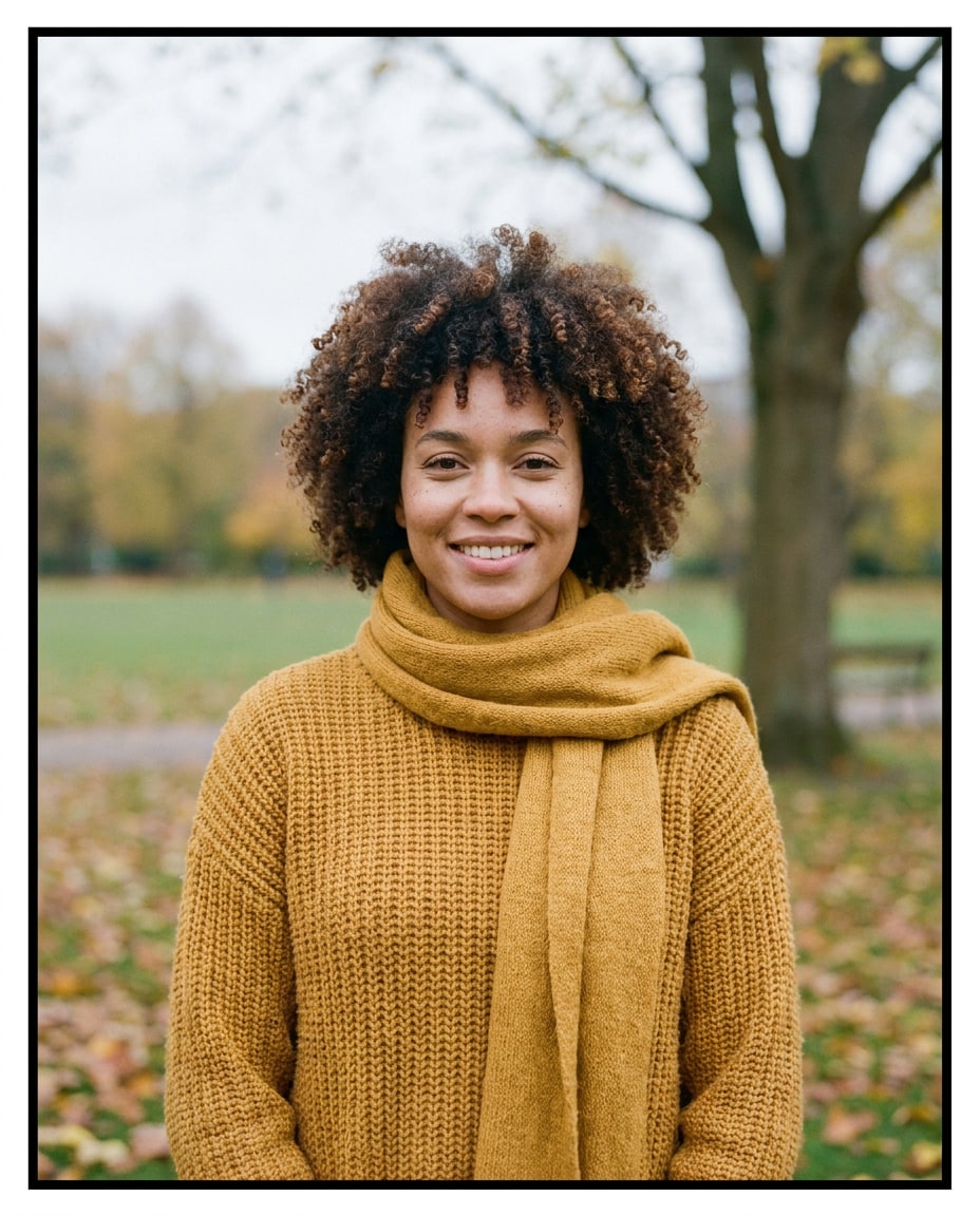 overcast park portrait photo