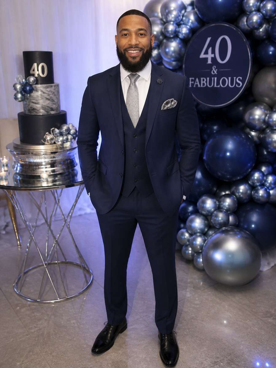 Masculine Navy and Silver Party Edit photo