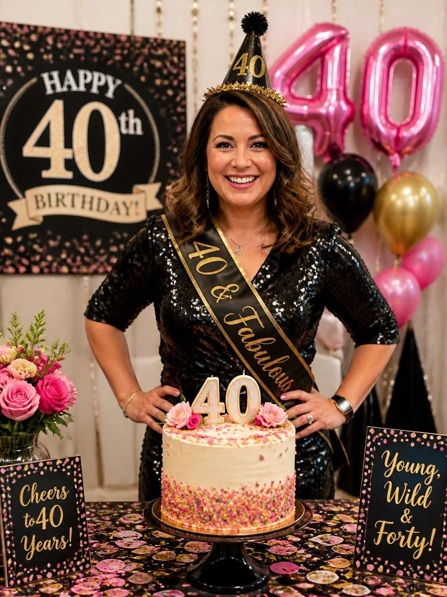 Playful Birthday Hat and Cake Edit photo