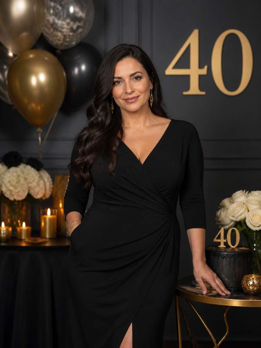 Timeless Birthday Portrait with Number 40 photo