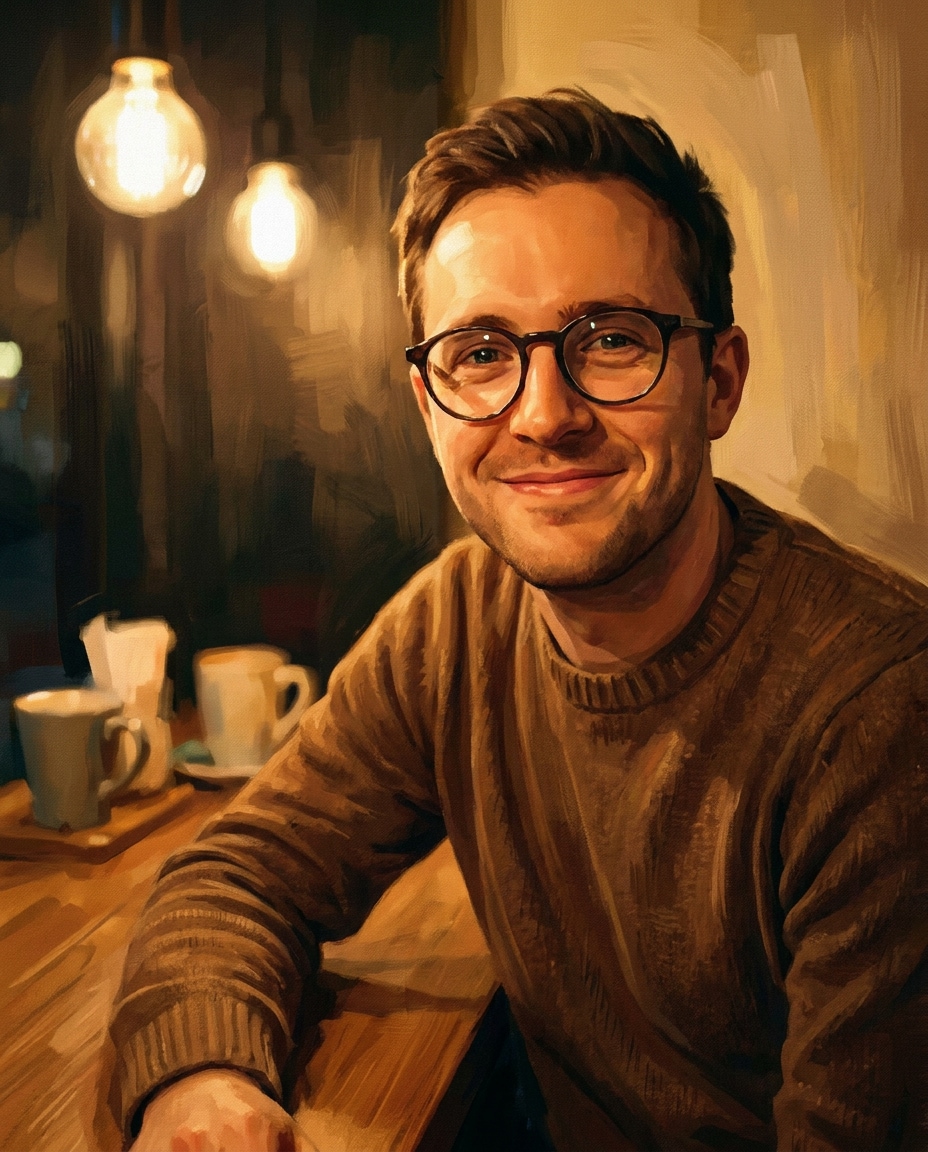cozy caf portrait photo