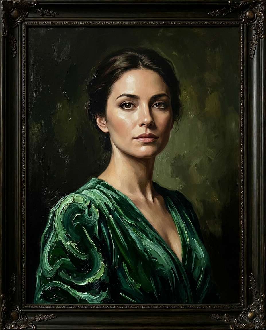 emerald velvet portrait photo