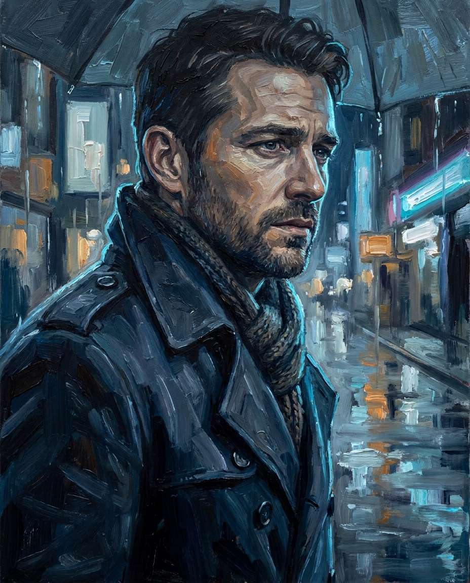 rainy city mood photo