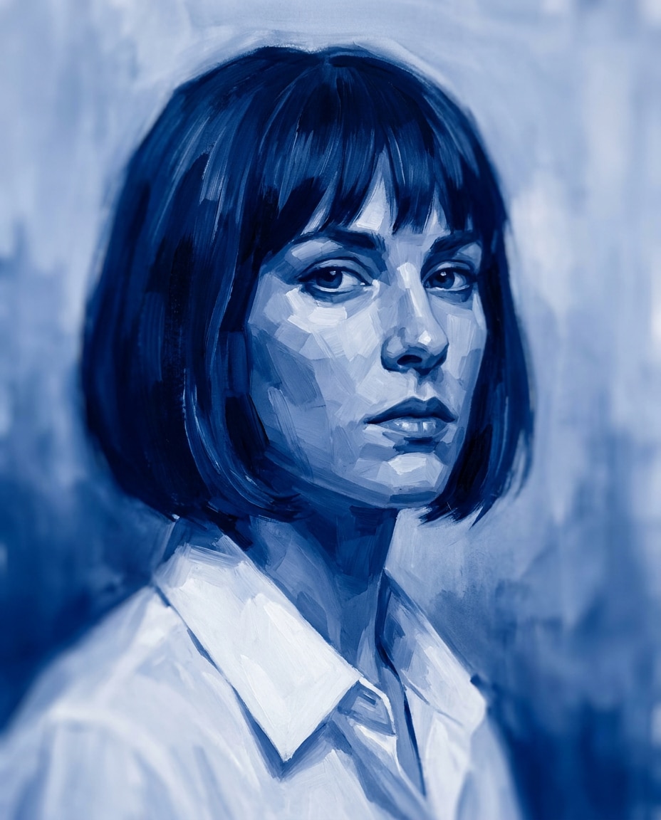 monochrome blue study photo