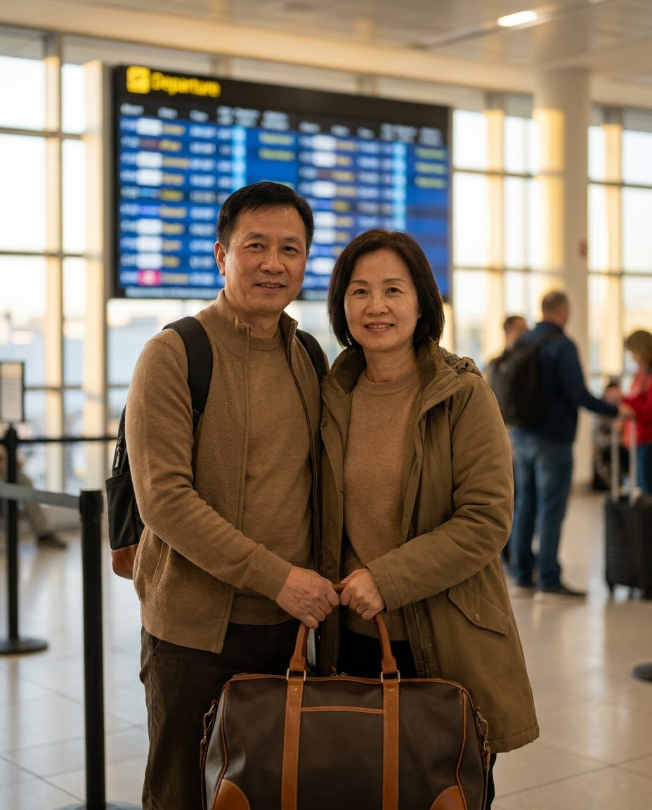 couple departure portrait photo