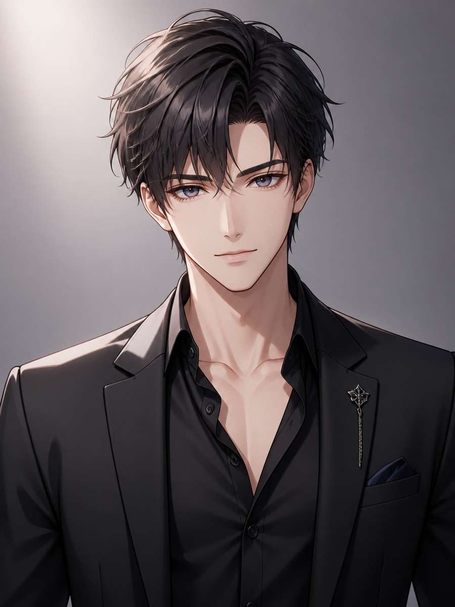 Classic anime boy portrait photo