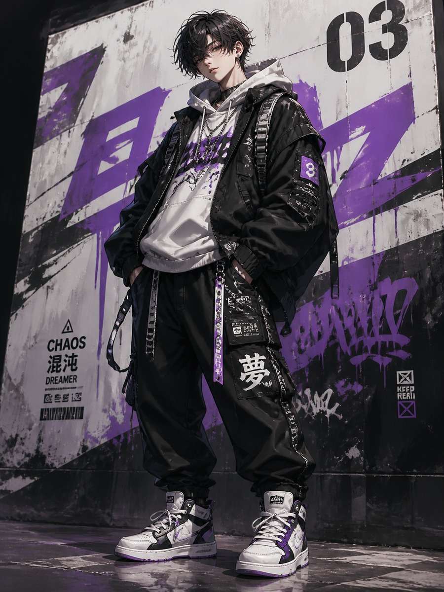 Streetwear anime fashion photo