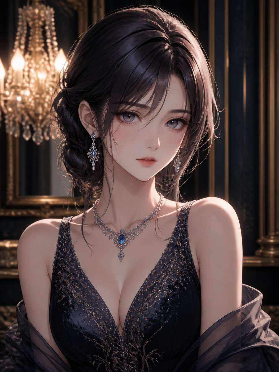 Elegant formal anime portrait photo