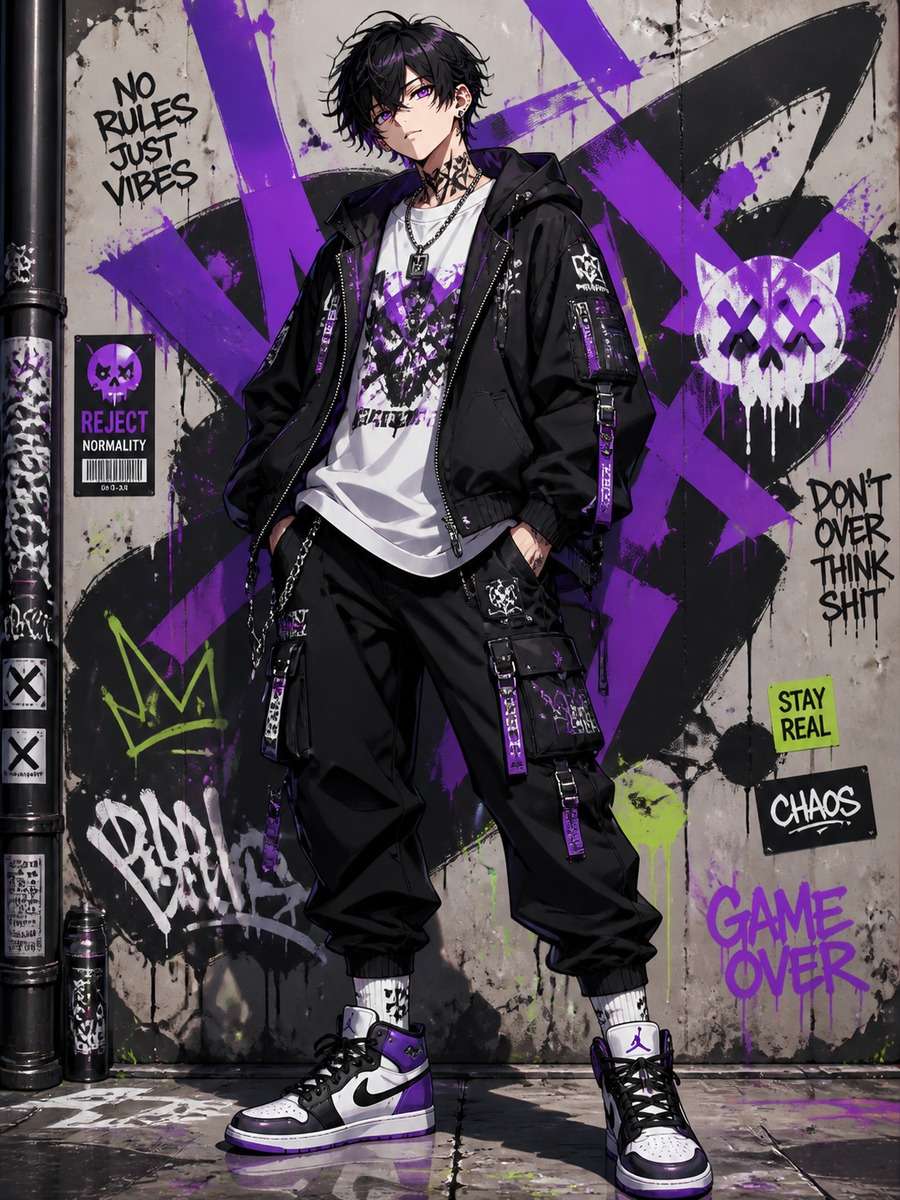 Streetwear anime look photo