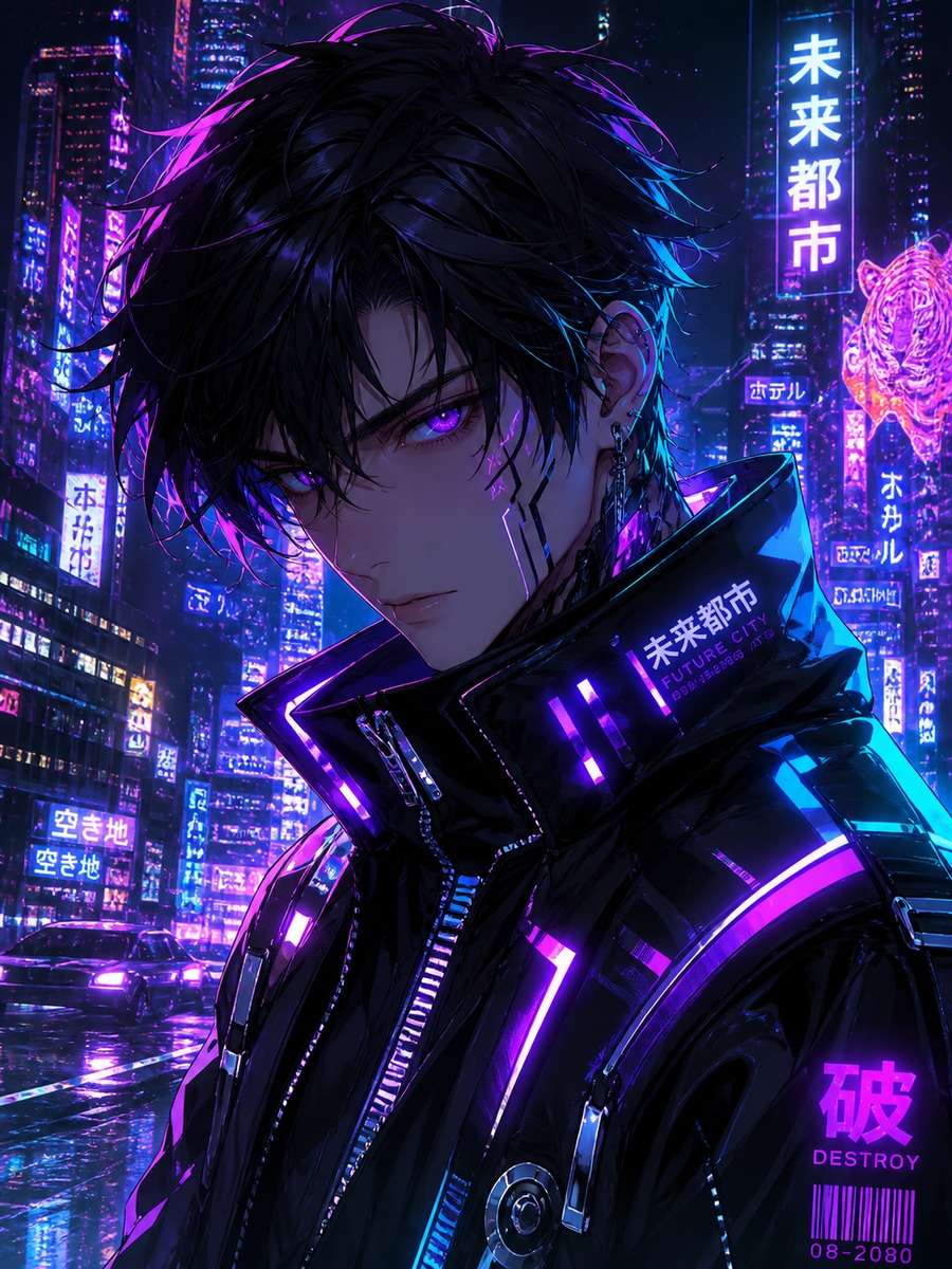 Cyberpunk anime character photo