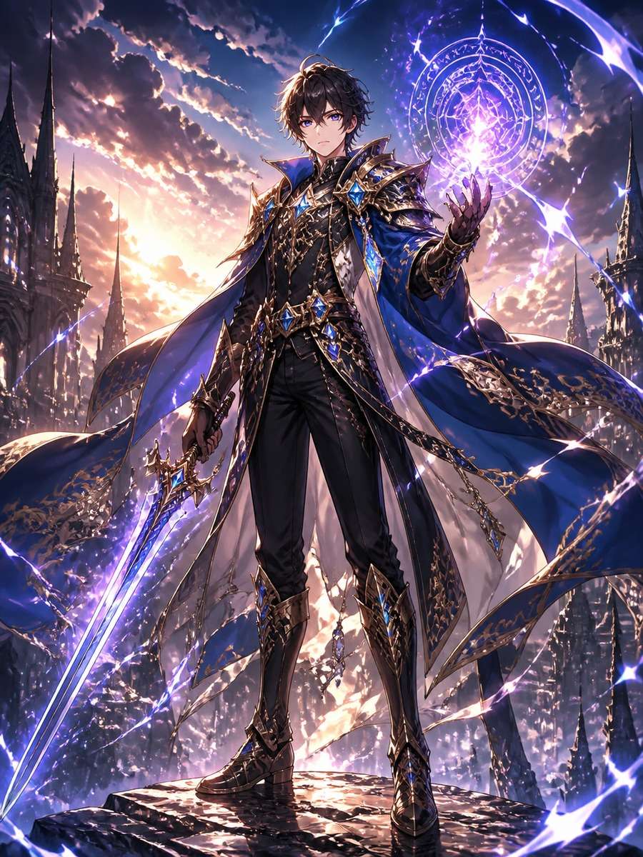 Fantasy hero anime portrait photo