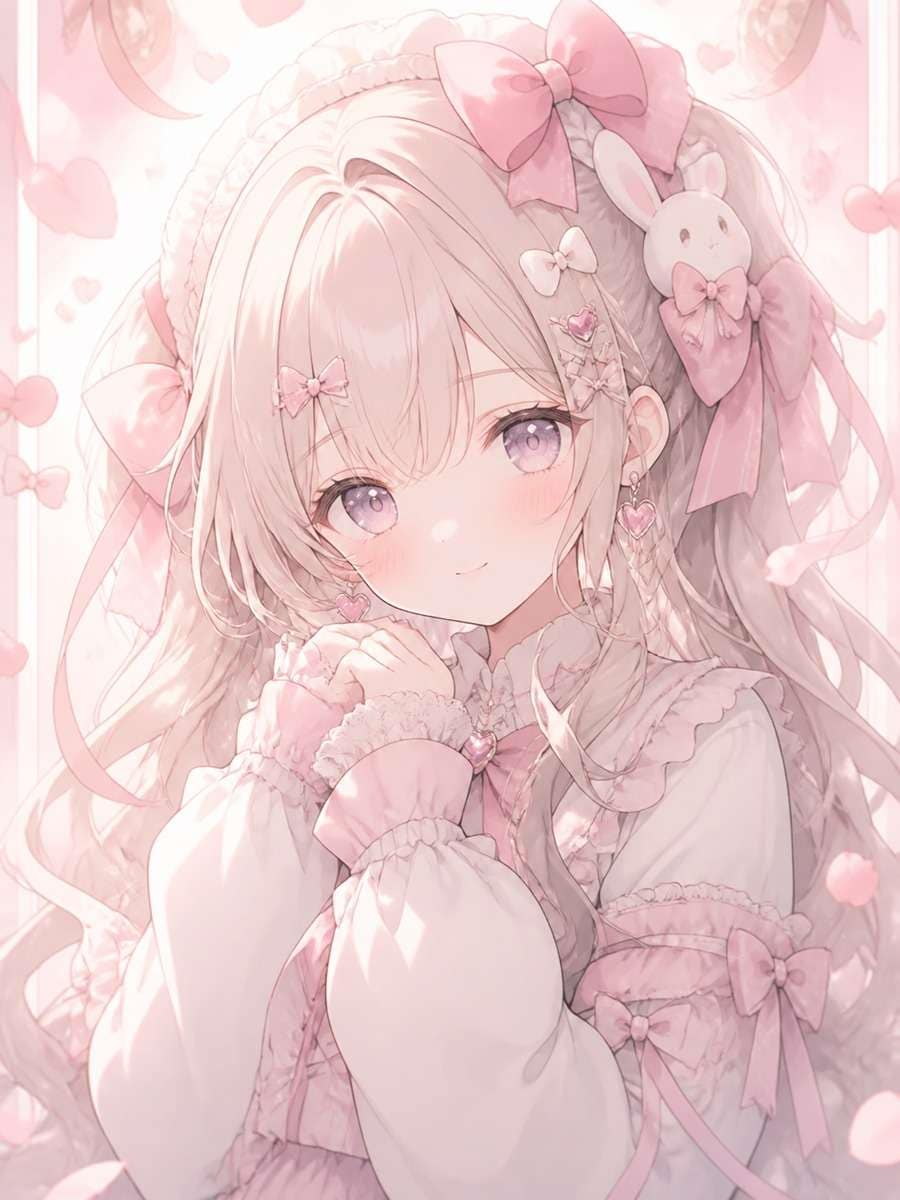 Soft pastel anime girl photo
