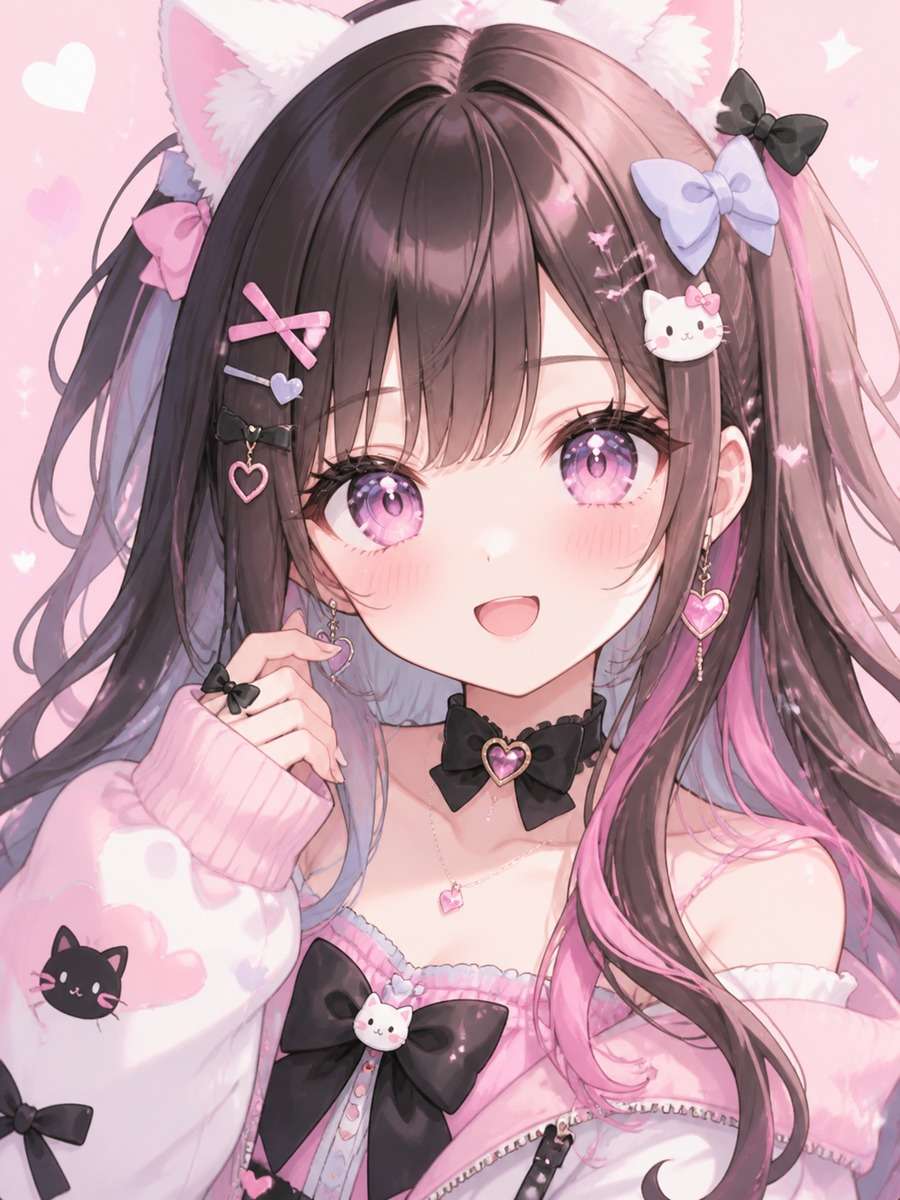 Kawaii pastel portrait photo