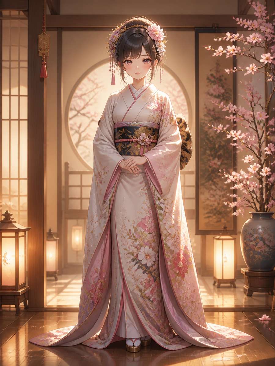 Elegant kimono anime look photo