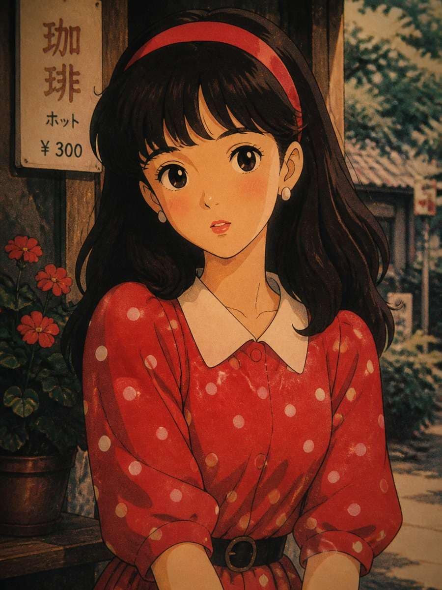 Vintage film anime portrait photo