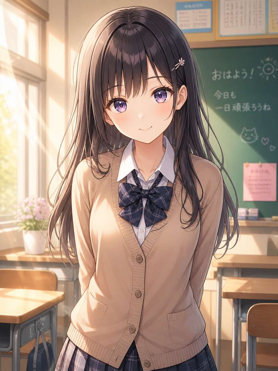 Cute school anime look photo