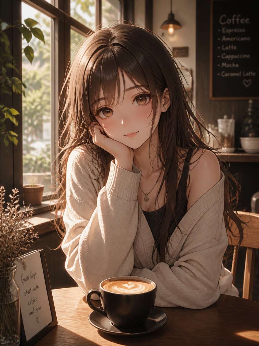 Cafe aesthetic anime edit photo