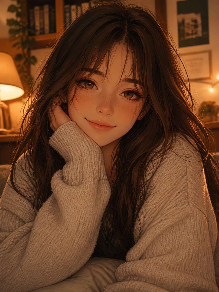 Cozy sweater anime edit photo