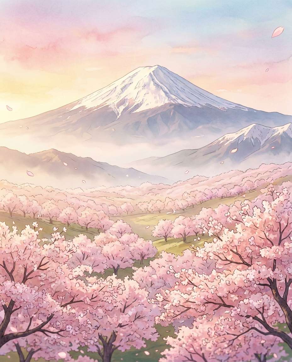 sakura mountain vista photo